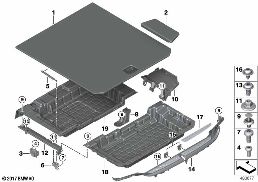 Revêtement de plancher e coffre AR diagram for BMW 6 Series G32 GT 630i
