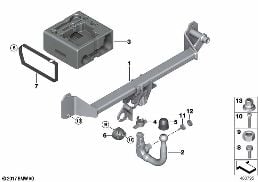 REAR CARRIER PREPARATIONS diagram for BMW 2 Series F45 Active Tourer LCI 216i