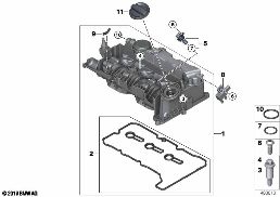 CYLINDER HEAD COVER diagram for BMW 2 Series F45 Active Tourer LCI 216d