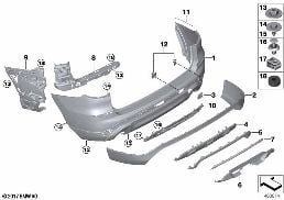 TRIM COVER, REAR diagram for BMW X3 G01 30i