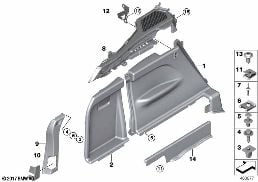 LEFT TRUNK TRIM diagram for BMW X5 M F85 X5 M