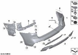 M TRIM, REAR diagram for BMW X3 G01 30i