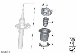 GUIDE SUPPORT/SPRING PAD/ATTACHING PARTS diagram for BMW X3 G01 30iX