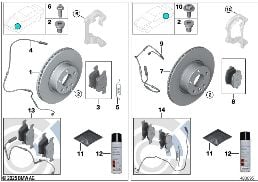 BRAKE SERVICE diagram for BMW 5 Series F10 LCI 530d