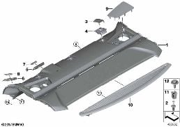 REAR WINDOW SHELF diagram for BMW 5 Series G30 LCI 530d