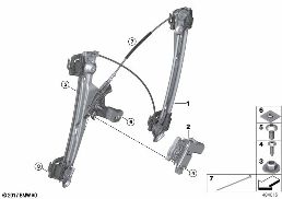 Mécanisme de fenêtre de porte avant diagram for BMW Rolls-Royce Phantom RR11 Phantom