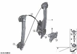 Mécanisme de fenêtre de porte arrière diagram for BMW Rolls-Royce Phantom RR11 Phantom