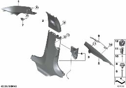 TRIM PANEL A- / B- / C-COLUMN diagram for BMW 5 Series G30 LCI 530d