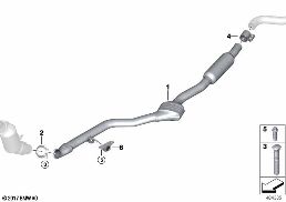 CATALYTIC CONVERTER/CENTER MUFFLER diagram for BMW 4 Series F32 420i