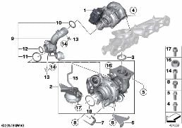 TURBOCHARGER diagram for BMW 4 Series F33 LCI 435dX