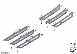 RETROFITTING FOR SILL TRIM ILLUMINATED diagram for BMW 6 Series G32 GT 620d