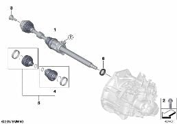 OUTPUT SHAFT FRONT RIGHT diagram for BMW MINI Cabrio F57 LCI Cooper