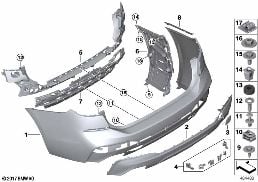 Habillage M arrière diagram for BMW 6 Series G32 GT 630i
