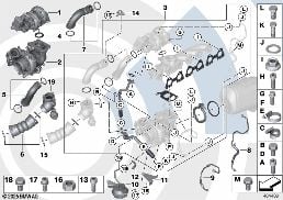 Turbocompr.e kit di montaggio Value Line diagram for BMW X5 E70 LCI 40dX
