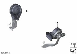 HORN diagram for BMW X3 G08 30iX