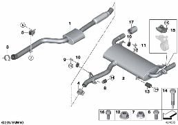 Система выпуска ОГ Зд diagram for BMW X4 G02 30iX