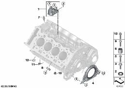 Silindir-Krank gövdesi/Montaj parçaları diagram for BMW 5 Series F90 M5 LCI M5 CS