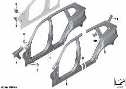 BODY-SIDE FRAME diagram for BMW X4 G02 30dX