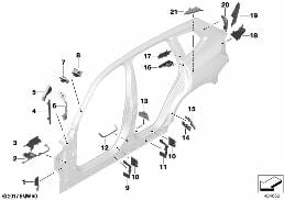 CAVITY SHIELDING, SIDE FRAME diagram for BMW X4 G02 30dX