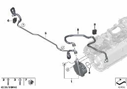 Hat yerleşimli vakum pompası diagram for BMW 5 Series F90 M5 LCI M5 CS