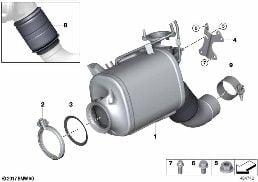 廢氣觸媒轉換器/柴油顆粒濾清器 diagram for BMW X4 G02 LCI 30dX