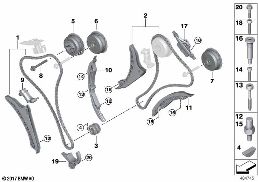 Comando delle valvole-catena distribuz. diagram for BMW Rolls-Royce Phantom RR11 Phantom