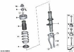 Pruž.jedn.př. elektr.říz.tlum./mont.díly diagram for BMW 5 Series F90 M5 M5