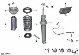 Amor.kovanı, Arka-EDC/Kont.ünit./Sezici diagram for BMW 5 Series F90 M5 LCI M5 CS