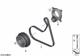 BELT DRIVE diagram for BMW X1 F48 LCI 20d