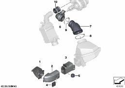 Hava kanalı diagram for BMW 5 Series F90 M5 LCI M5 CS