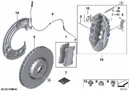 FRONT BRAKE PAD WEAR SENSOR diagram for BMW 4 Series G82 M4 Coupé M4 Competition
