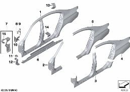 BODY-SIDE FRAME diagram for BMW 7 Series F01 LCI 740i