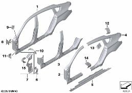 BODY-SIDE FRAME diagram for BMW 5 Series F07 GT 550iX 4.0