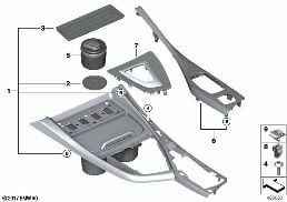 MOUNTING PARTS, CENTER CONSOLE diagram for BMW 2 Series F23 LCI 218d