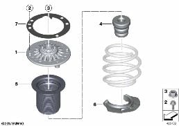 GUIDE SUPPORT/SPRING PAD/ATTACHING PARTS diagram for BMW 3 Series F30 LCI 330d