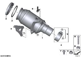 CATALYTIC CONVERTER/FRONT SILENCER diagram for BMW i8 I12 LCI i8