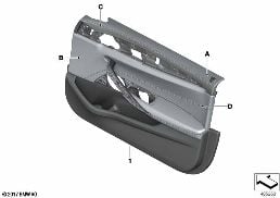 INDIV.FRONT DOOR TRIM PANEL,PART.LEATHER diagram for BMW 5 Series G30 530dX