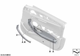 IND. MOUNTED PARTS FRONT DOOR TRIM PANEL diagram for BMW 5 Series G30 530dX