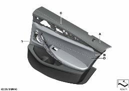 INDIV. REAR DOOR TRIM PANEL,PART.LEATHER diagram for BMW 5 Series G30 530dX