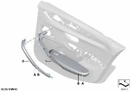 IND. MOUNTED PARTS REAR DOOR TRIM PANEL diagram for BMW 5 Series G30 530dX