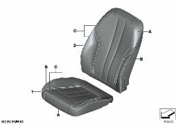 INDIV.COVER, BASIC SEAT, FRONT diagram for BMW 5 Series G30 530dX