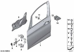 FRONT DOOR-HINGE/DOOR BRAKE diagram for BMW 2 Series F45 Active Tourer LCI 225i
