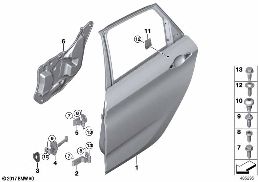REAR DOOR - HINGE/DOOR BRAKE diagram for BMW 2 Series F45 Active Tourer LCI 225i