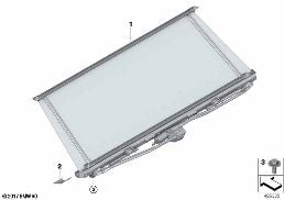 Tendina avvolgibile parasole cappelliera diagram for BMW 5 Series G38 528Li