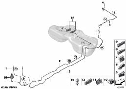 FUEL PIPE AND MOUNTING PARTS diagram for BMW 7 Series G11 730i