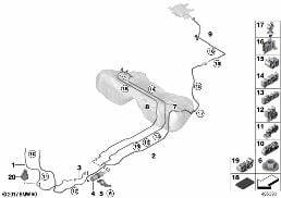 FUEL LINE / FUEL FILTER diagram for BMW 5 Series G38 LCI 530LiX