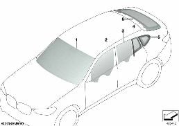 Остекление diagram for BMW X4 G02 LCI 20dX