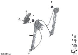 DOOR WINDOW LIFTING MECHANISM FRONT diagram for BMW i8 I12 i8