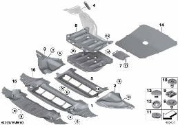 Odstínění motorového prostoru diagram for BMW 4 Series F83 M4 LCI M4