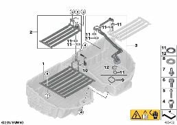 Radiateur hoogspanningsgeh diagram for BMW 5 Series G30 530e